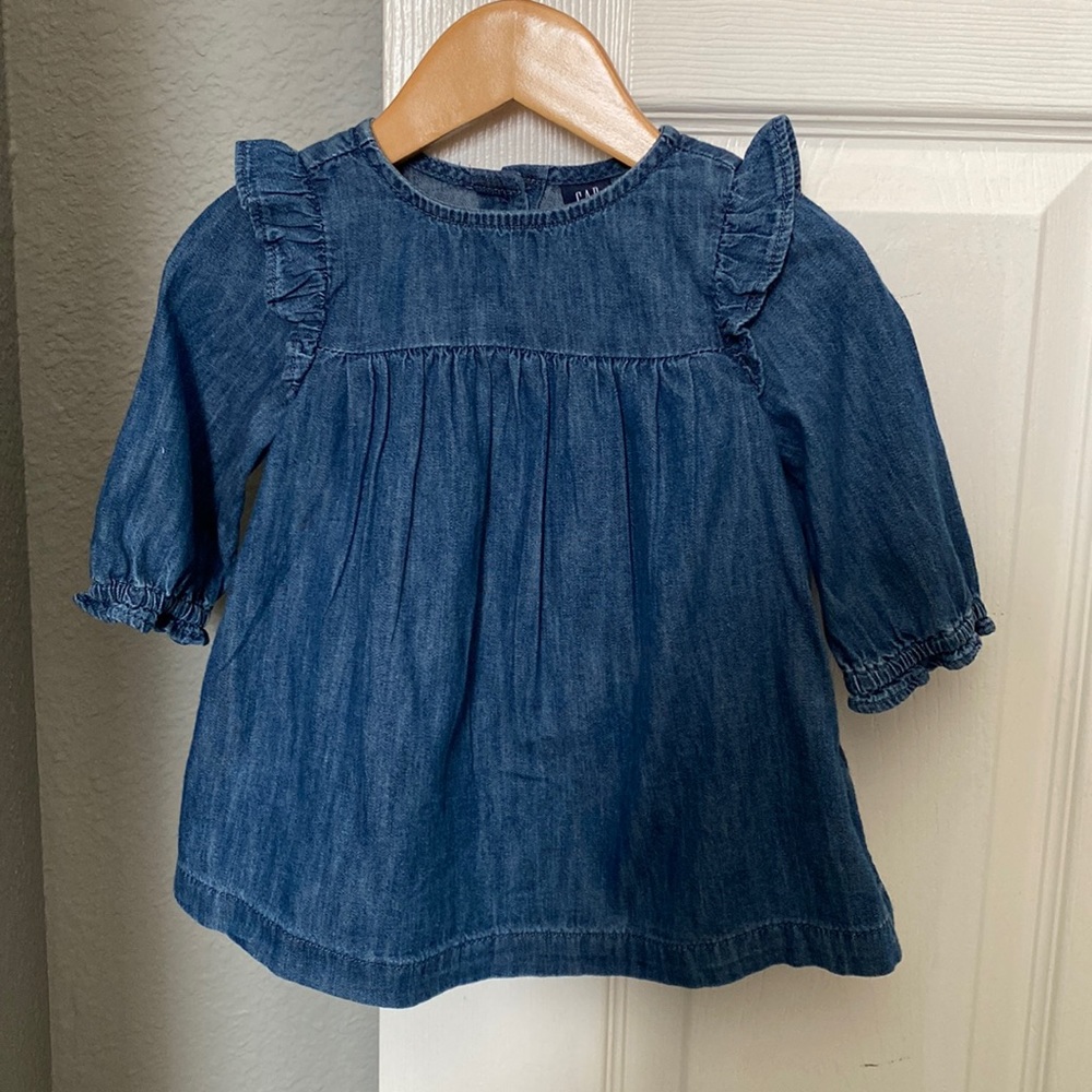 Gap Baby Denim Long Sleeve Dress